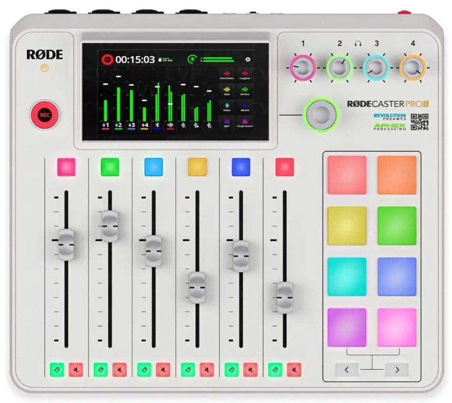 Rode RODECaster Pro II Integrated Audio Production Studio (White)