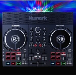 NUMARK PartyMixLive DJ Controller with Built-In Light Show and Speakers